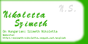 nikoletta szimeth business card